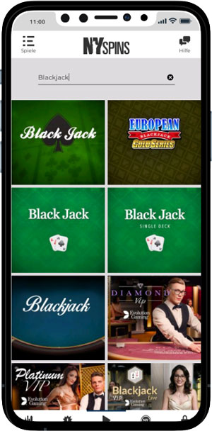 NYSpins mobile Blackjack